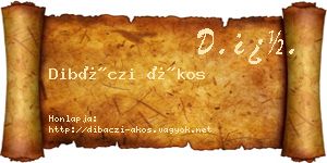 Dibáczi Ákos névjegykártya