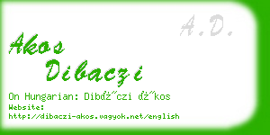 akos dibaczi business card